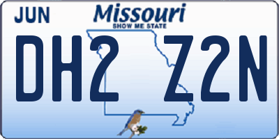 MO license plate DH2Z2N