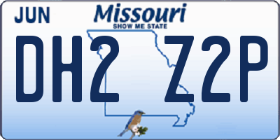 MO license plate DH2Z2P