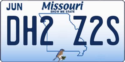 MO license plate DH2Z2S