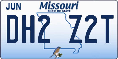 MO license plate DH2Z2T