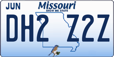 MO license plate DH2Z2Z