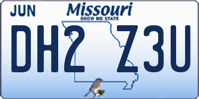 MO license plate DH2Z3U