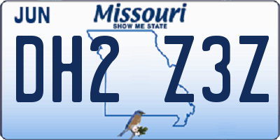 MO license plate DH2Z3Z