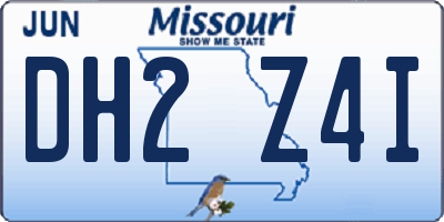 MO license plate DH2Z4I