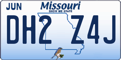 MO license plate DH2Z4J