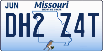 MO license plate DH2Z4T