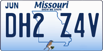 MO license plate DH2Z4V