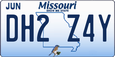 MO license plate DH2Z4Y
