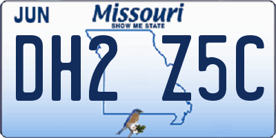 MO license plate DH2Z5C