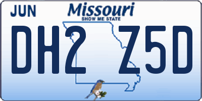 MO license plate DH2Z5D