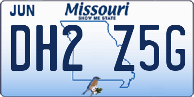 MO license plate DH2Z5G
