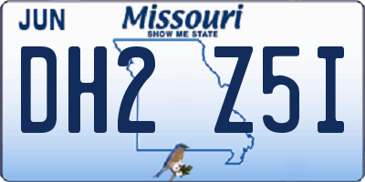 MO license plate DH2Z5I