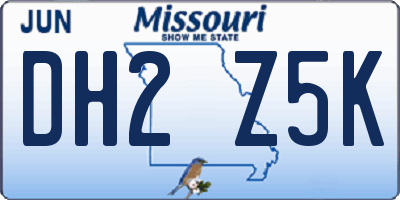 MO license plate DH2Z5K