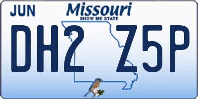 MO license plate DH2Z5P