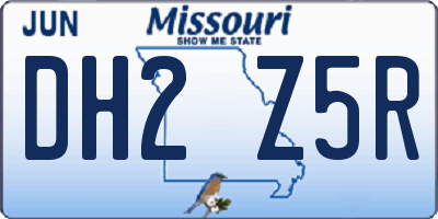 MO license plate DH2Z5R