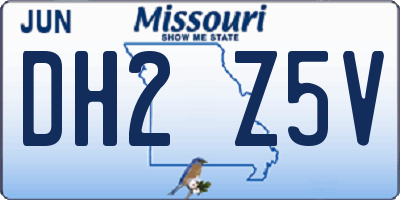 MO license plate DH2Z5V