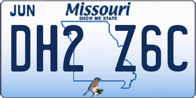 MO license plate DH2Z6C