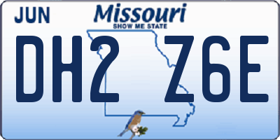 MO license plate DH2Z6E