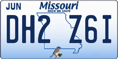 MO license plate DH2Z6I
