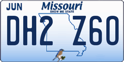 MO license plate DH2Z6O