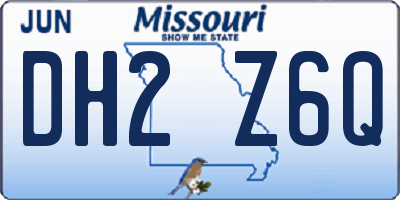 MO license plate DH2Z6Q
