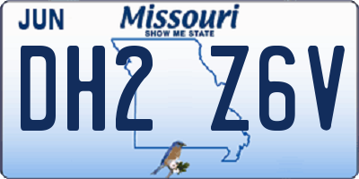 MO license plate DH2Z6V