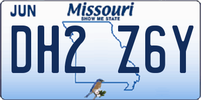 MO license plate DH2Z6Y