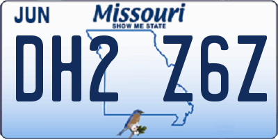 MO license plate DH2Z6Z