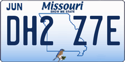 MO license plate DH2Z7E