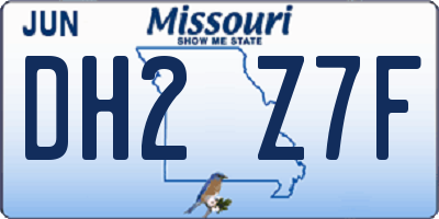MO license plate DH2Z7F