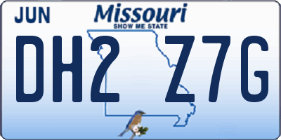 MO license plate DH2Z7G