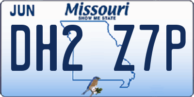 MO license plate DH2Z7P