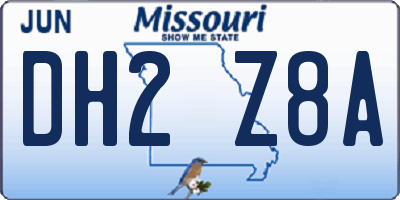 MO license plate DH2Z8A