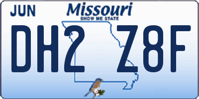 MO license plate DH2Z8F