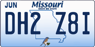 MO license plate DH2Z8I