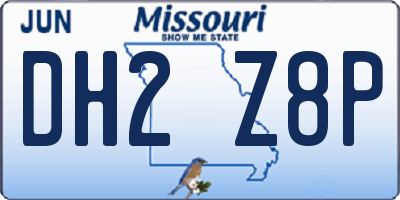 MO license plate DH2Z8P