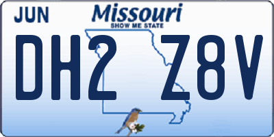 MO license plate DH2Z8V