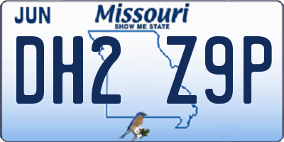 MO license plate DH2Z9P