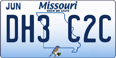 MO license plate DH3C2C