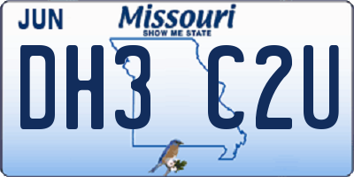 MO license plate DH3C2U