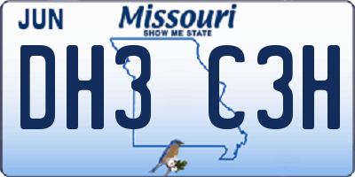 MO license plate DH3C3H