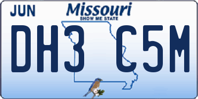 MO license plate DH3C5M