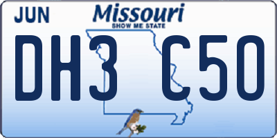 MO license plate DH3C5O