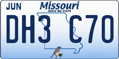 MO license plate DH3C7O