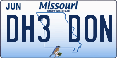 MO license plate DH3D0N