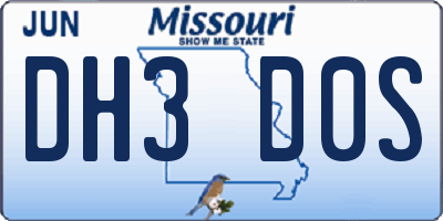 MO license plate DH3D0S
