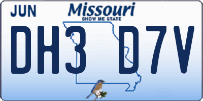 MO license plate DH3D7V