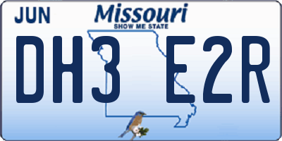 MO license plate DH3E2R