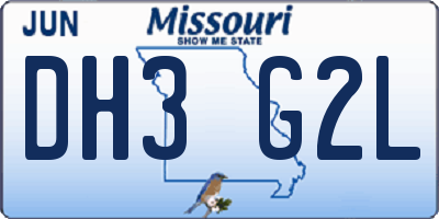 MO license plate DH3G2L