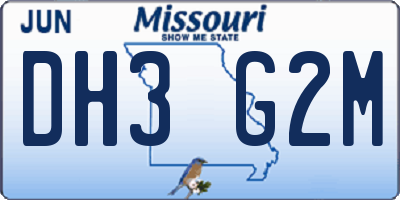 MO license plate DH3G2M